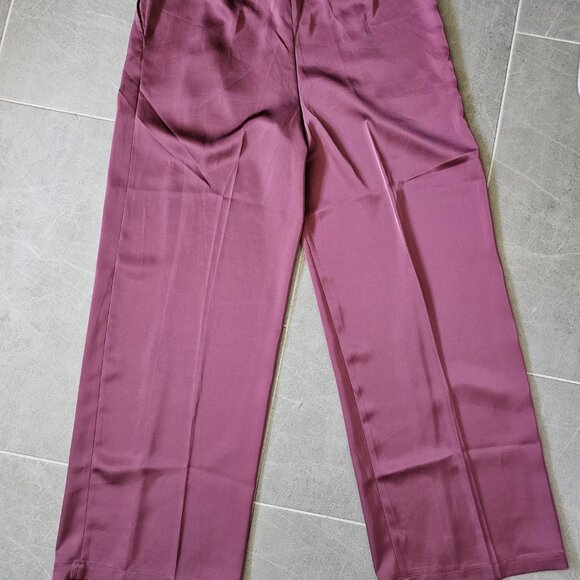 Misook Wide-Leg Trousers in Deep Plum – Size L – NWT - Picture 2 of 3